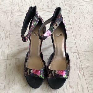 Floral Peep toe heels